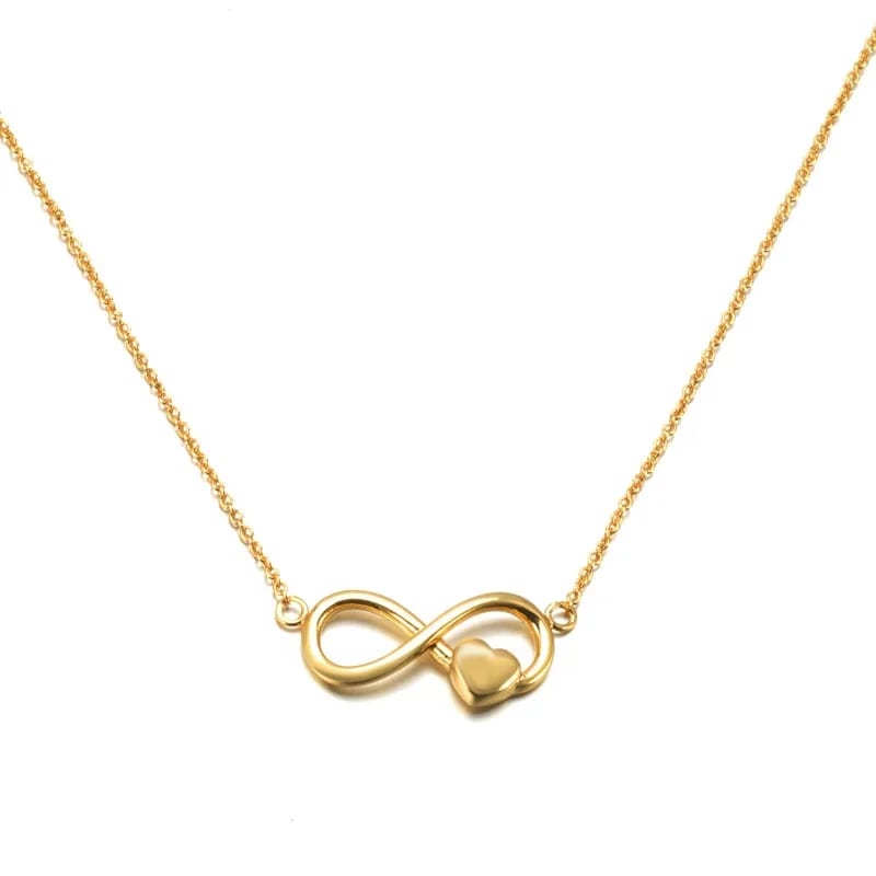 Sterling Silver 925 Gold Love Heart Infinity Pendant Necklace Wholesale Factory Pendant Necklaces