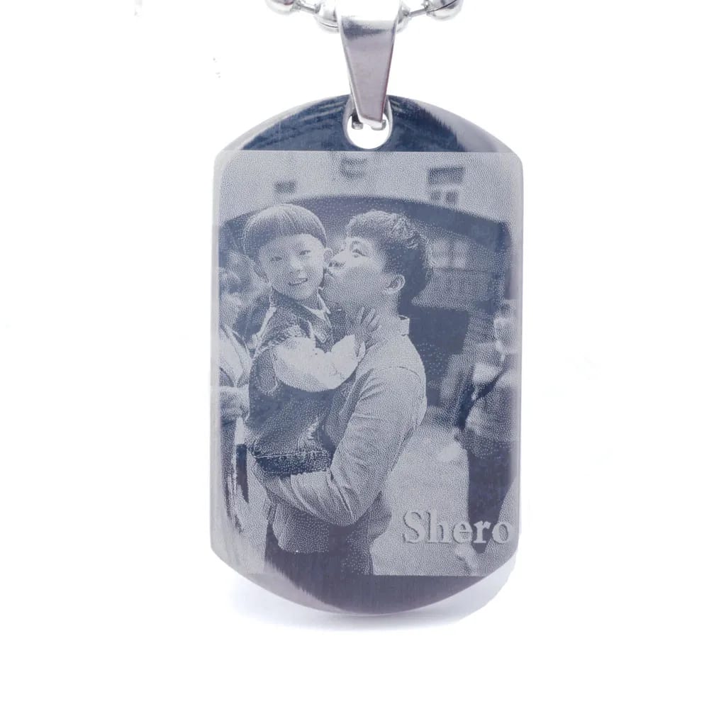Photo Engraving Pendants Personalized Engraved Stainless Steel Cheap Custom Dog Tags Pendant Necklaces