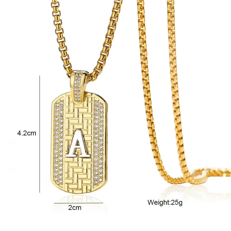 Fashion New Wholesale Custom Personalized 26 Letter Dog Tags Necklaces For Men Pendant Necklaces