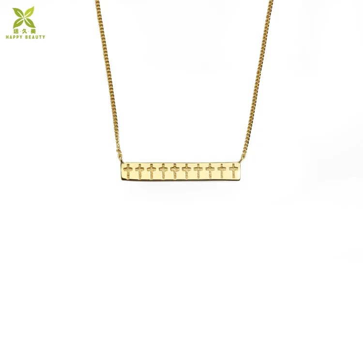 SXS JEWELRY Personalize Bar Jewelry 925 Sterling Silver Custom Engraved Cross Bar Necklace Pendant Necklaces