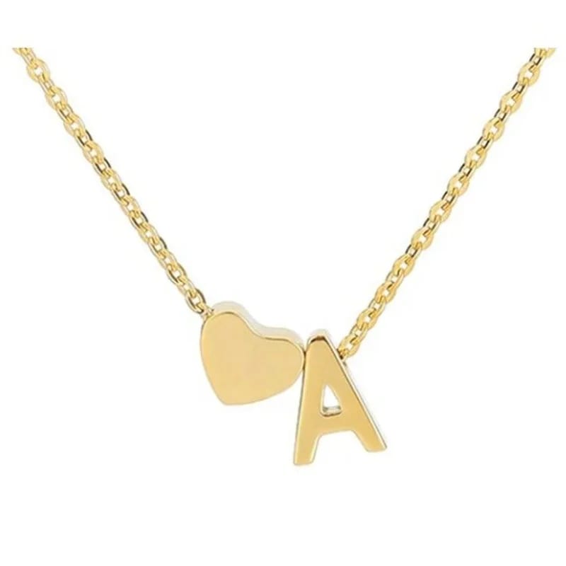 Fashion Waterproof Jewelry Heart Initial Necklace Stainless Heart Pendant Necklace For Valentine’s Day Pendant Necklaces