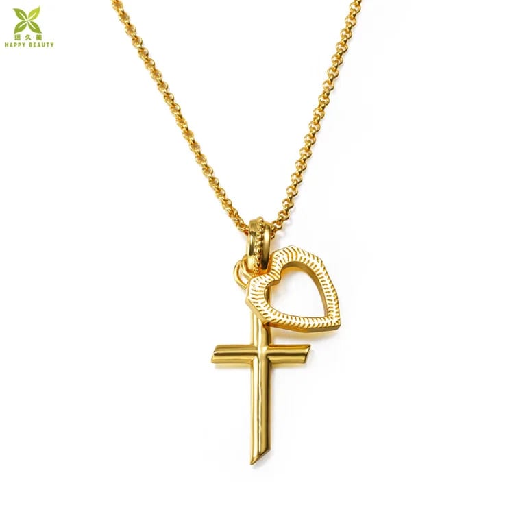 Custom Gold Plated Stainless Steel Small Cross Pendant Necklace Pendant Necklaces