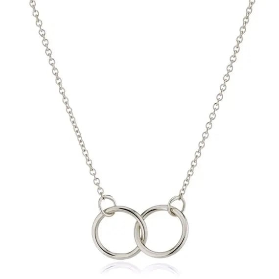 Double Eternity Circle Sisters Best Friends Necklace Gift For Her Mother Daughter Pendant Necklaces