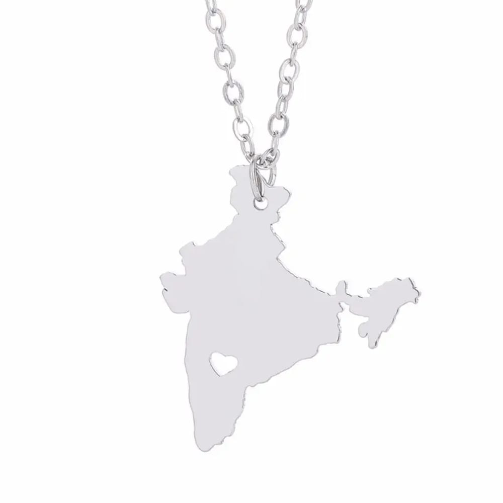 High Quality Custom Silver Globe African Map Jewelry Pendant Necklace With Smeta Map Necklace