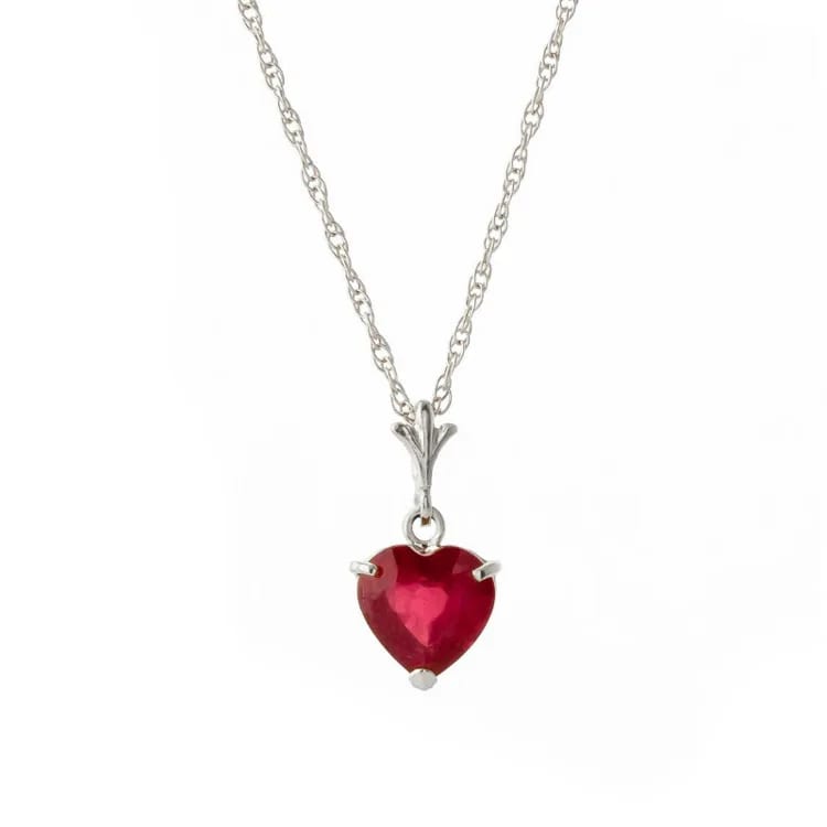 Best Selling 925 Silver Heart Shape Ruby Drop Necklace Pendant Necklaces