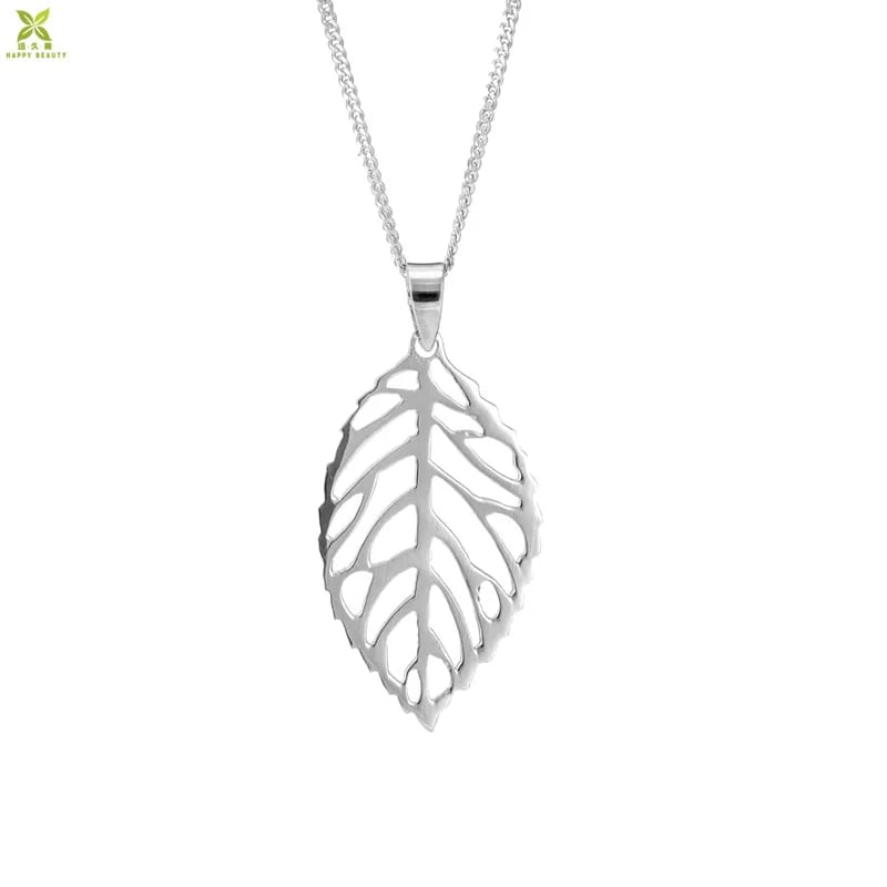 Dongguan Supplier Silver Jewelry 925 Sterling Leaf Necklace Jewelry For Women Ladies Pendant Necklaces