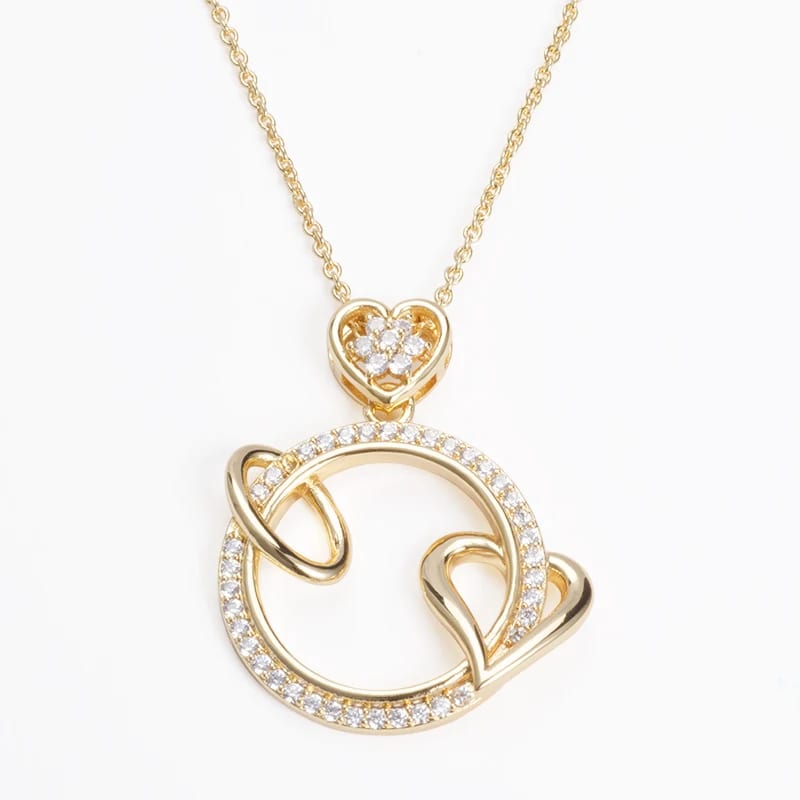 Round Saudi Heart Pendant 24k Gold Cz Diamond Pendant Necklace Pendant Necklaces