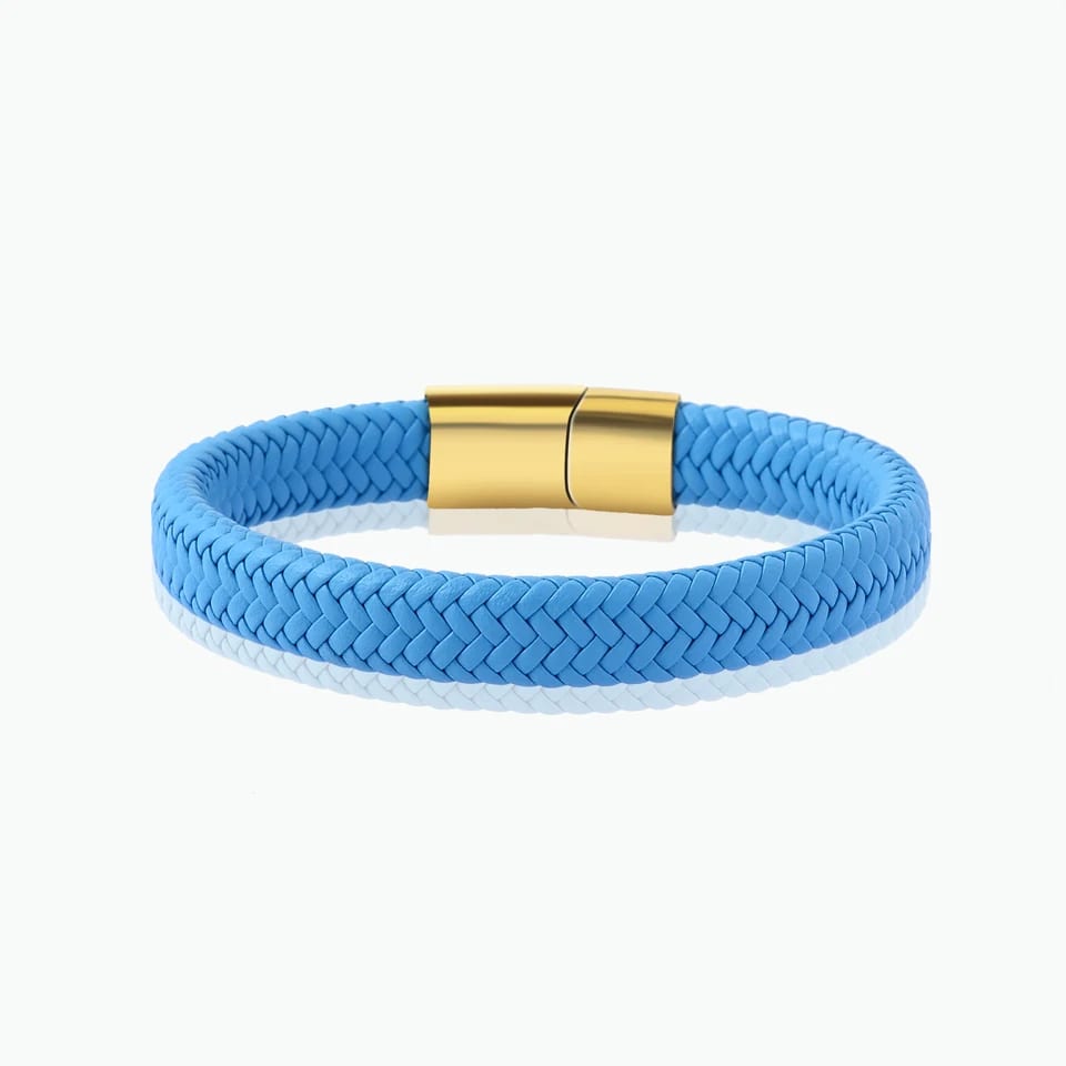 Fashion Stainless Steel Men Leather Bracelets Custom Genuine Leather Wrap Bracelet Magnetic Clasp Leather Bracelet For Man Bracelet