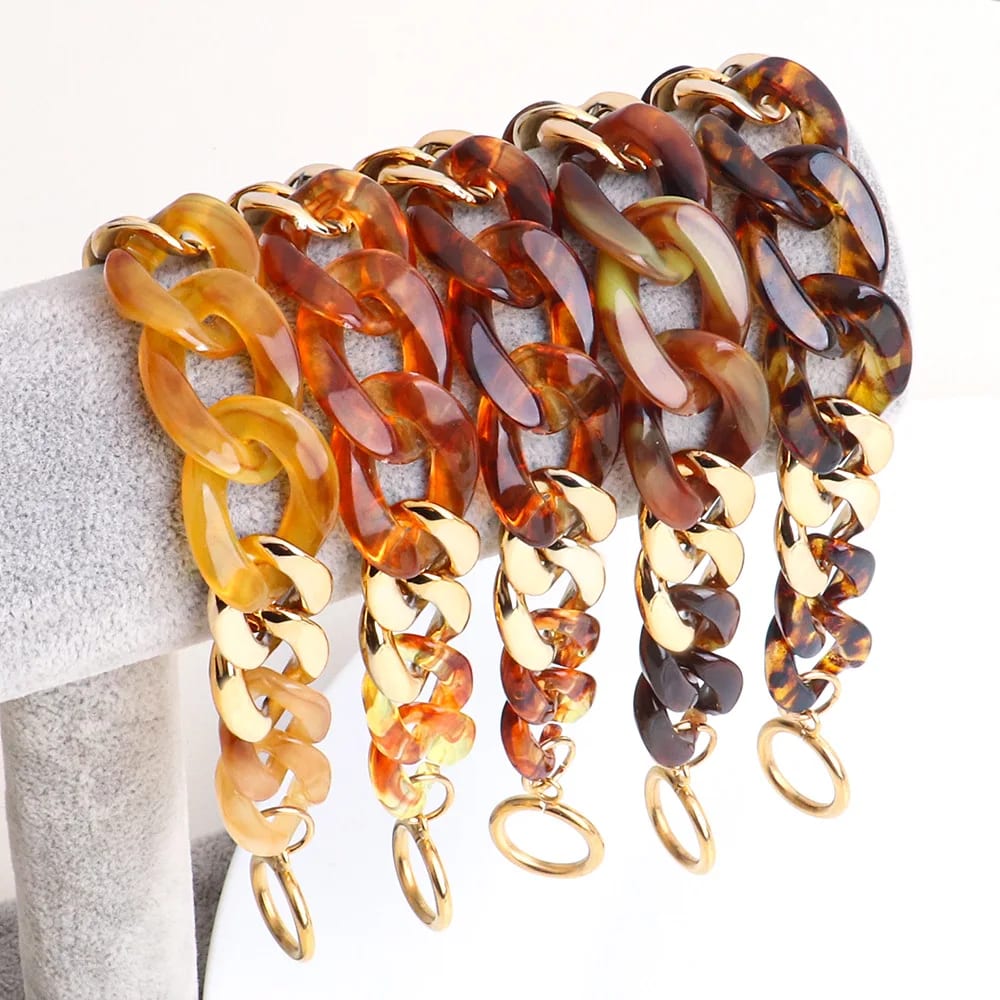 Hot Sell Irregular Colorful Acrylic Bangle Resin Bracelet Bracelet