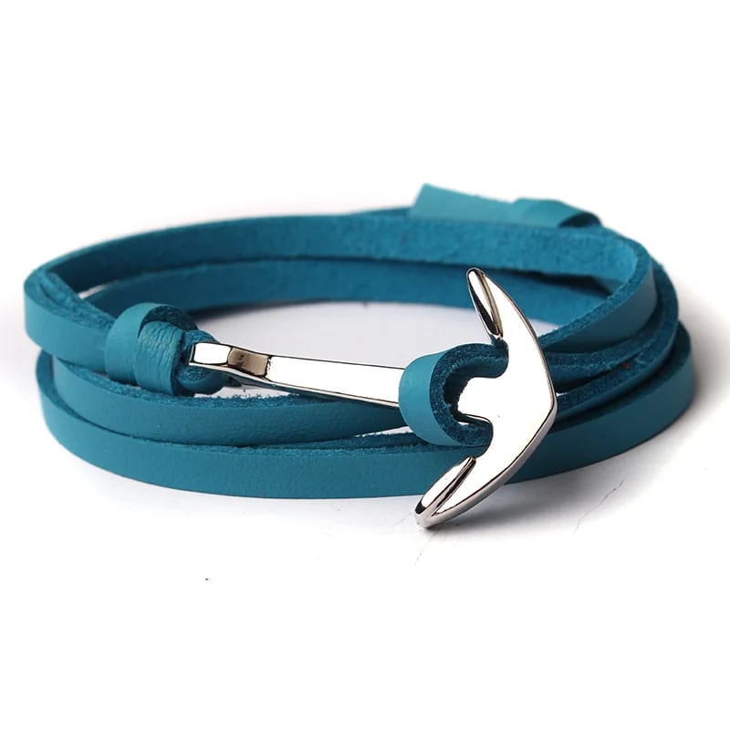 Classical Anchor Rope Bracelets Cowhide Fashion Bracelet With Anchor Pu Leather Bracelet