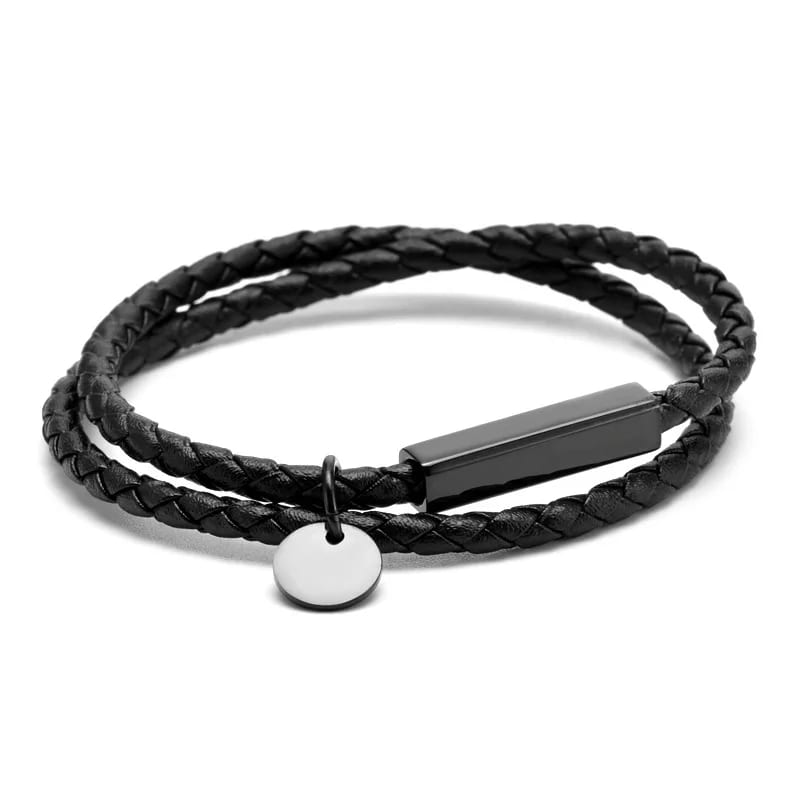 Factory Man Personalized Leather Bracelet For Men Stainless Steel And Leather Bracelets Bracelet