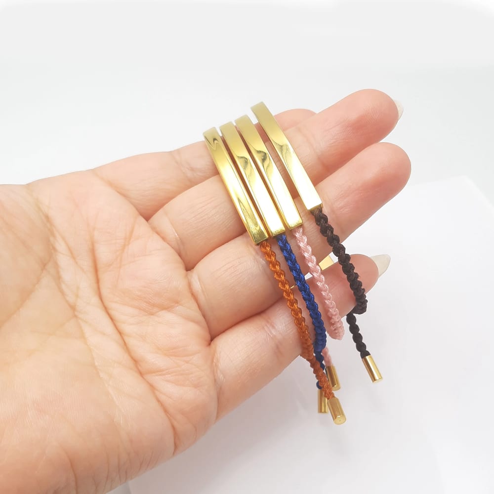 Wholesale Colorful Adjustable Braided Rope Bracelets Engraved Blank Bracelet For Engraving Jewelry Bracelet