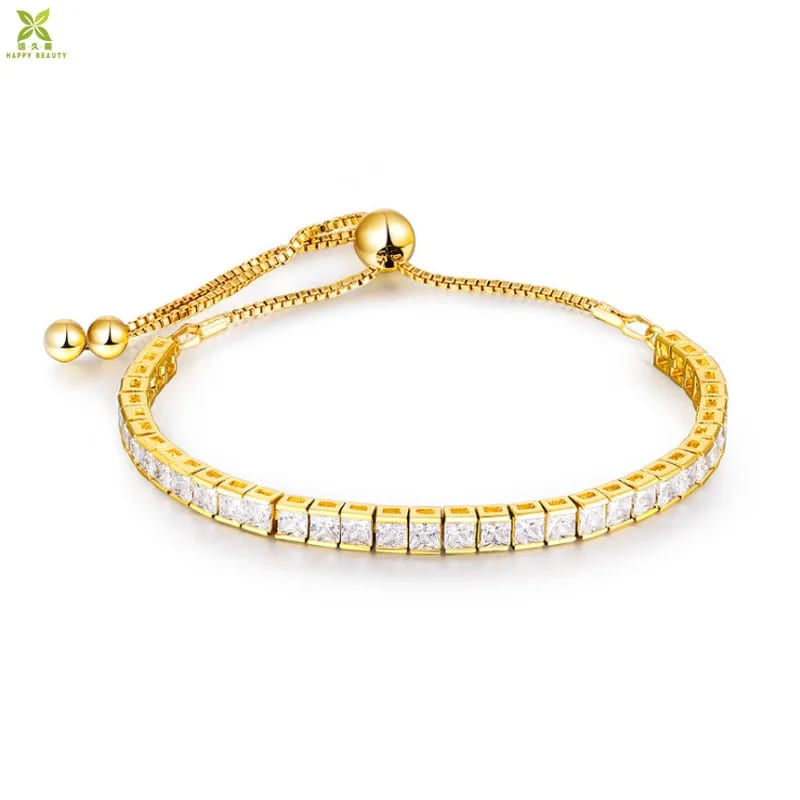 Adjustable Slide Bezel-set Cz Tennis Bracelet In Sterling Silver Bracelet White Cubic Zirconia Lariat Closure Bracelet