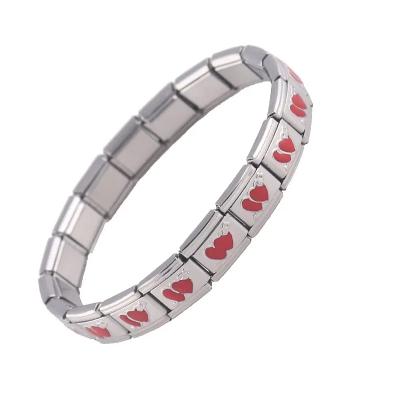 Classic Stainless Steel Italian Charm Bracelet Love Module Elastic Bracelet Bracelet