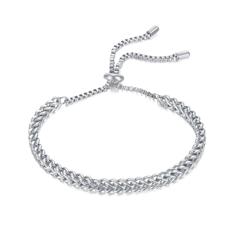 Simple Style Stainless Steel Thicker Chain Adjustable Bracelet Jewelry For Women Wearing Bracelet