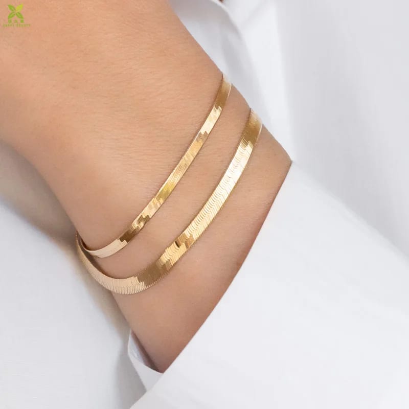 Trendy Jewelry Metal Snake Chain Stainless Steel Bracelet Bracelet