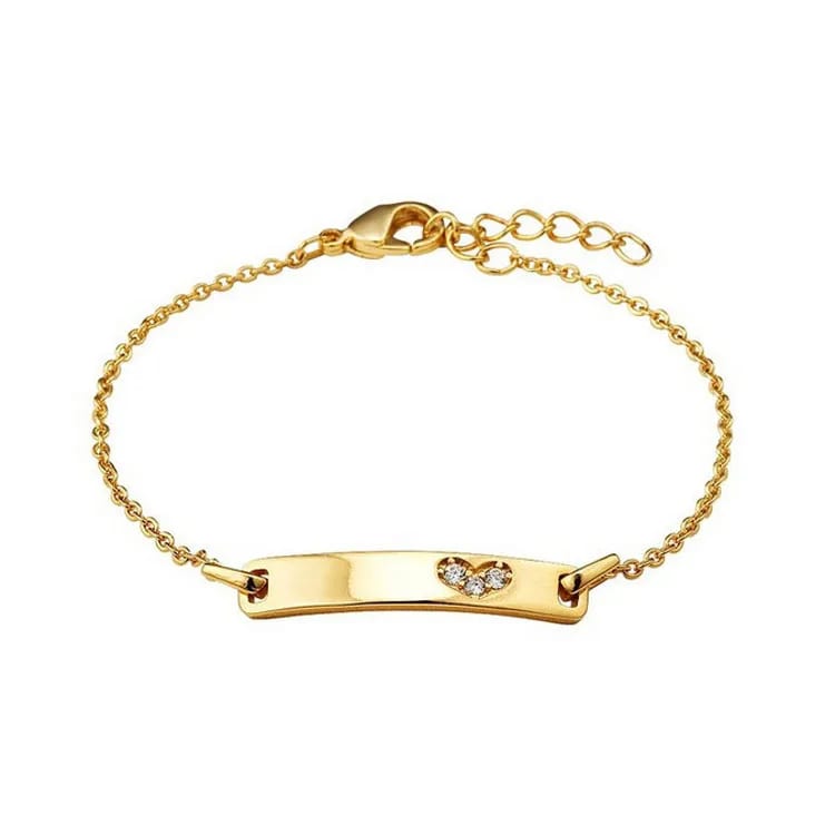 925 Sterling Silver Wholesale Baby Name Bracelet Children Jewelry In 18k Gold Plated Bracelet
