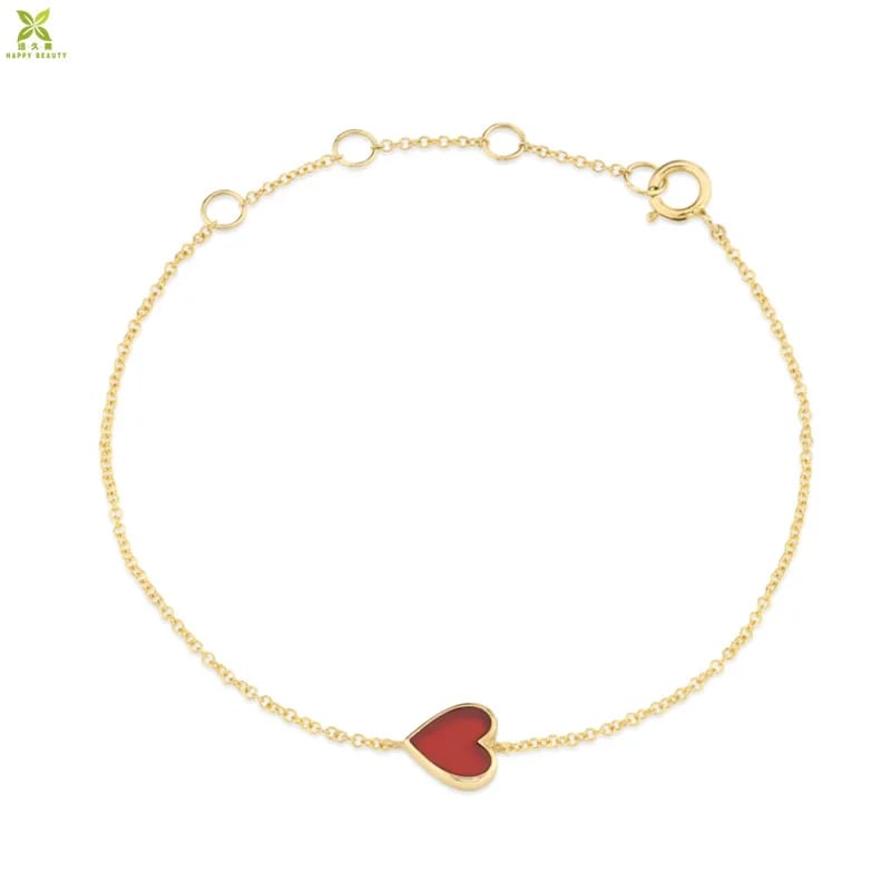 New Fashion Design Enamel Heart Bracelets Gold Plated Bracelet Charm Jewelry Bracelet
