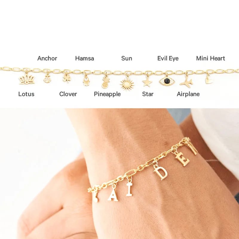 Personalized Diy Charms Bracelet Custom Gold Designer Inspired Charm For Women Bracelet Jewelry Bracelet