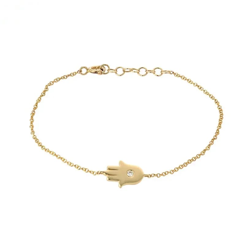 Fashion Dainty S925 Sterling Silver Hamsa Hand Jewelry Charm Bracelet Bracelet