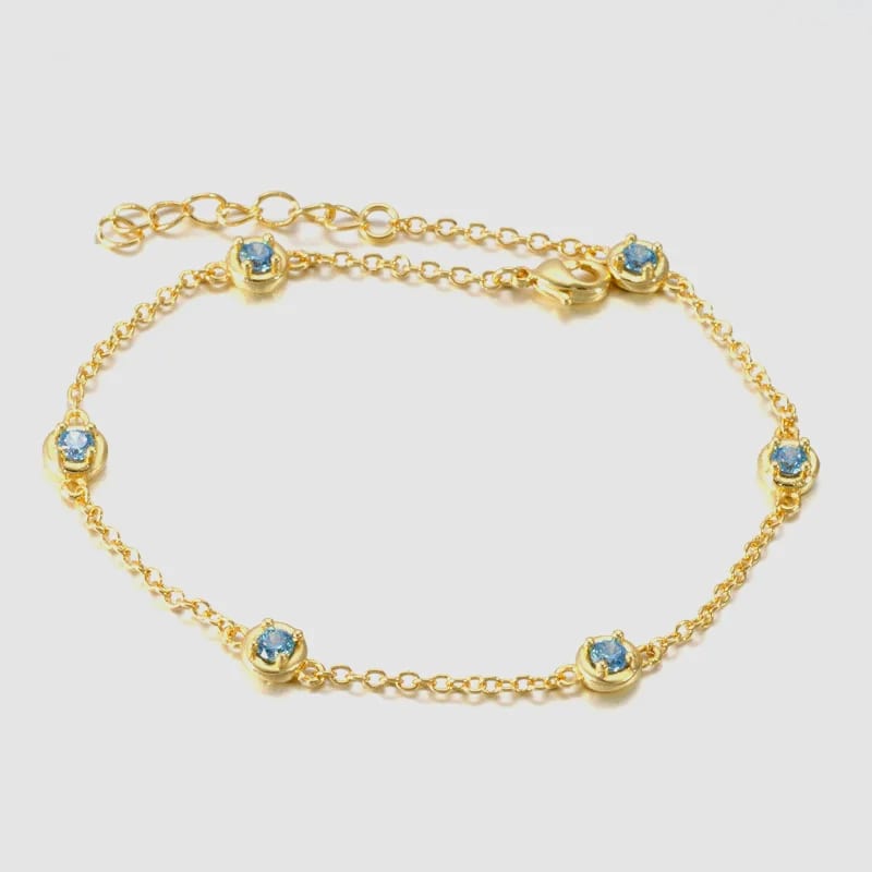 Trendy Cubic Zirconia Dainty Jewelry Chain Link Bracelet Design For Girls Bracelet