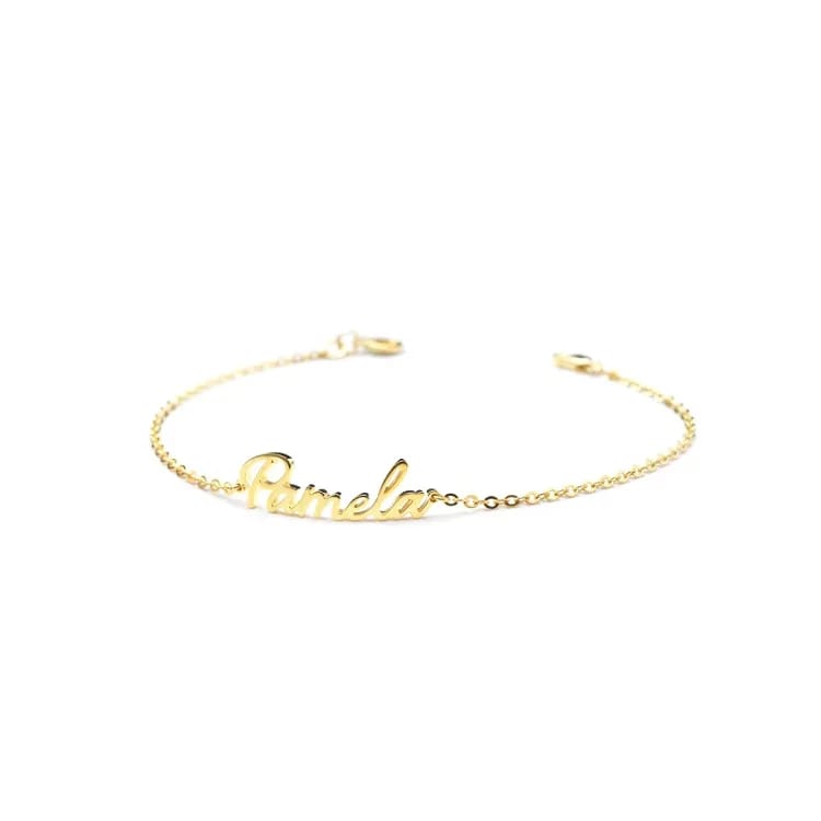 Oem Jewelry Manufacturer Personalized Custom Letter Charm Stainless Steel Chain Link Bracelet Bracelet