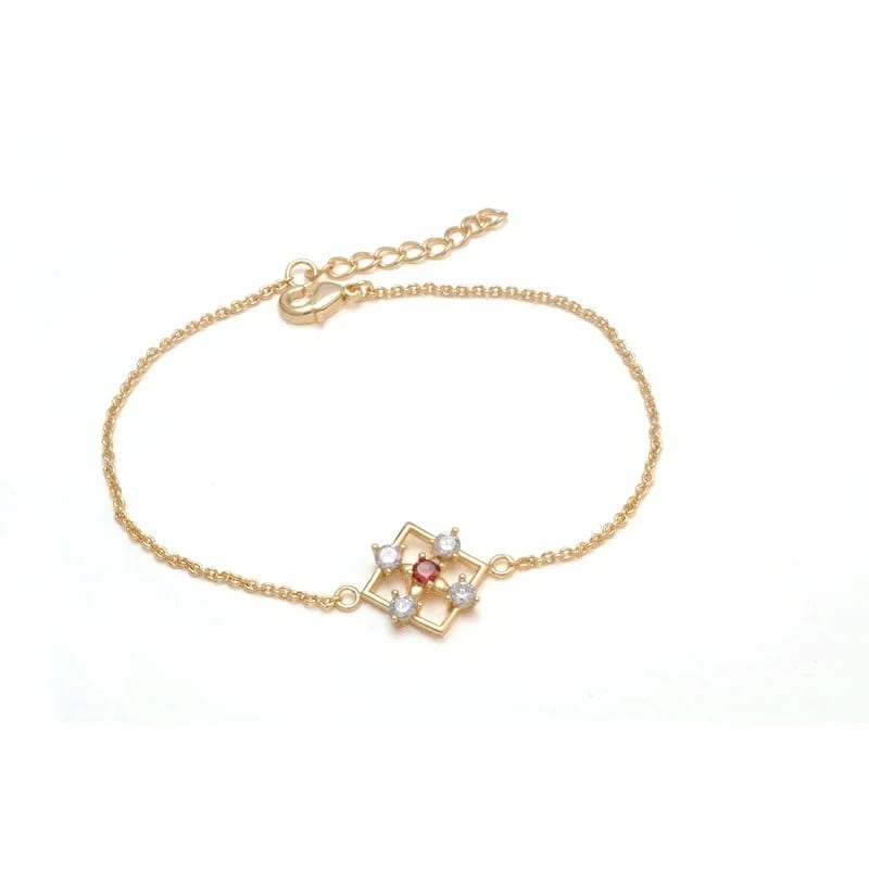 Fashion Square Adjustable SXS Gold Hand Crystal Diamond Chain Bracelet Bracelet