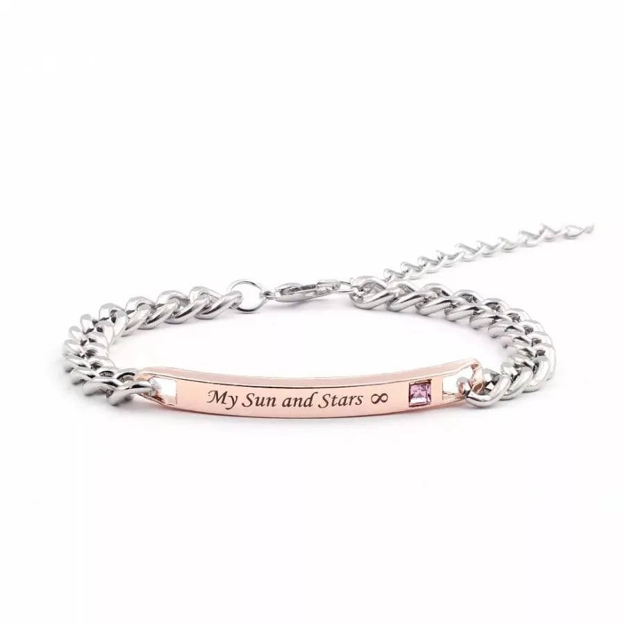 Couple Bracelet Moon Of My Life My Sun And Stars Personalized Custom Valentine’s Day Gift Bracelet