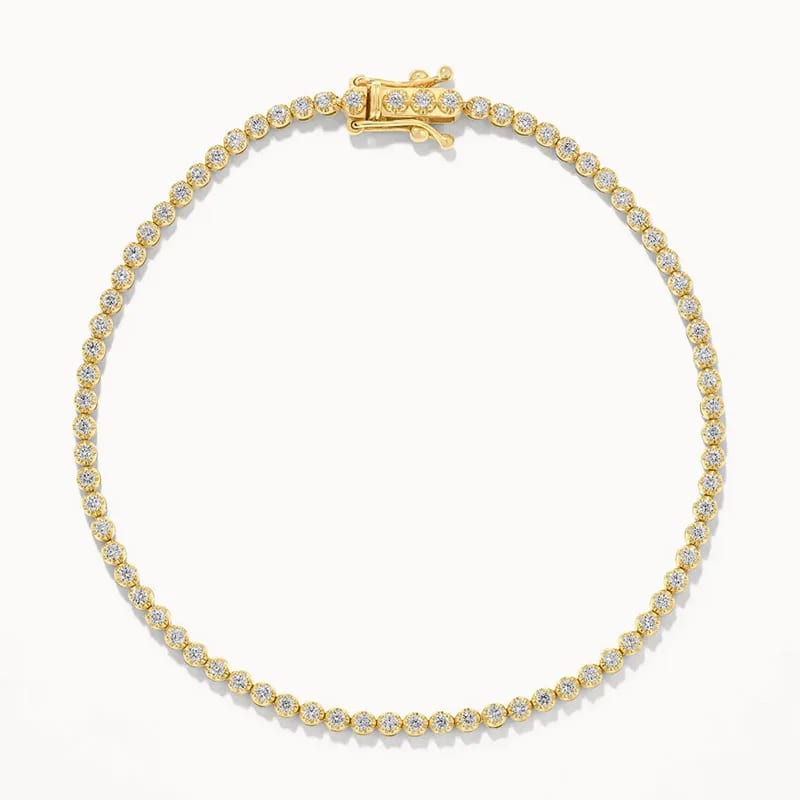 Hot Selling Minimalist 925 Sterling Silver Cubic Zirconia Tennis Chain 18k Gold Bracelet For Women Bracelet