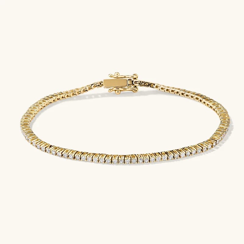 Classics Sparkly Fashion Tennis Bracelets Custom 14k 18k Gold Plated 925 Sterling Silver Cubic Zirconia Diamond Bracelet Women Bracelet