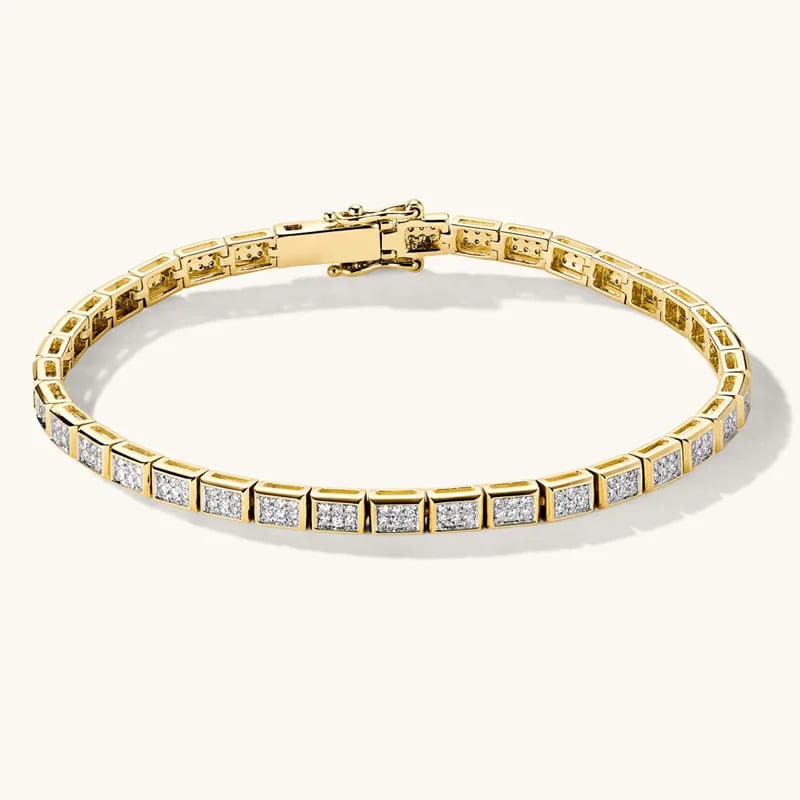 Fashion Dainty Women Jewelry Rectangular Micro Pave Cubic Zircon Cz Tennis Bracelet Bracelet