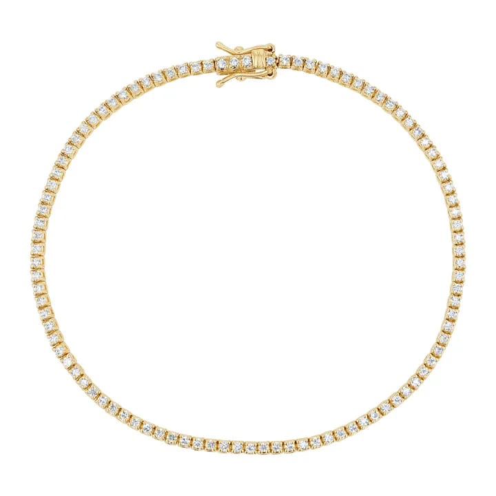 High Quality 925 Sterling Silver 18k Gold Plated Cz Diamond Cubic Zirconia Tennis Bracelet For Women Jewelry Bracelet