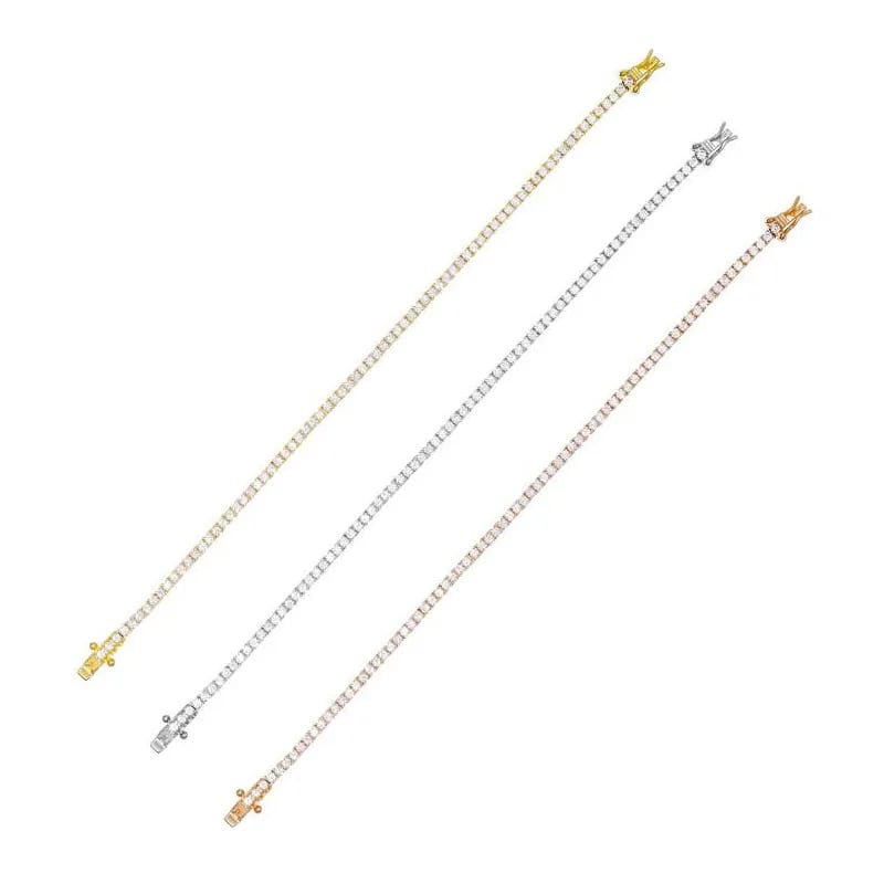 Fashionable Luxury Cubic Zirconia Diamond Tennis Chain Bracelet For Women Daily Wearing Bracelet