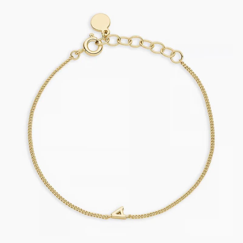 Dainty Women Jewelry Alphabet Design Personalized Adjustable 18k Gold Plated Wilder Mini Initial Letter Bracelet Bracelet