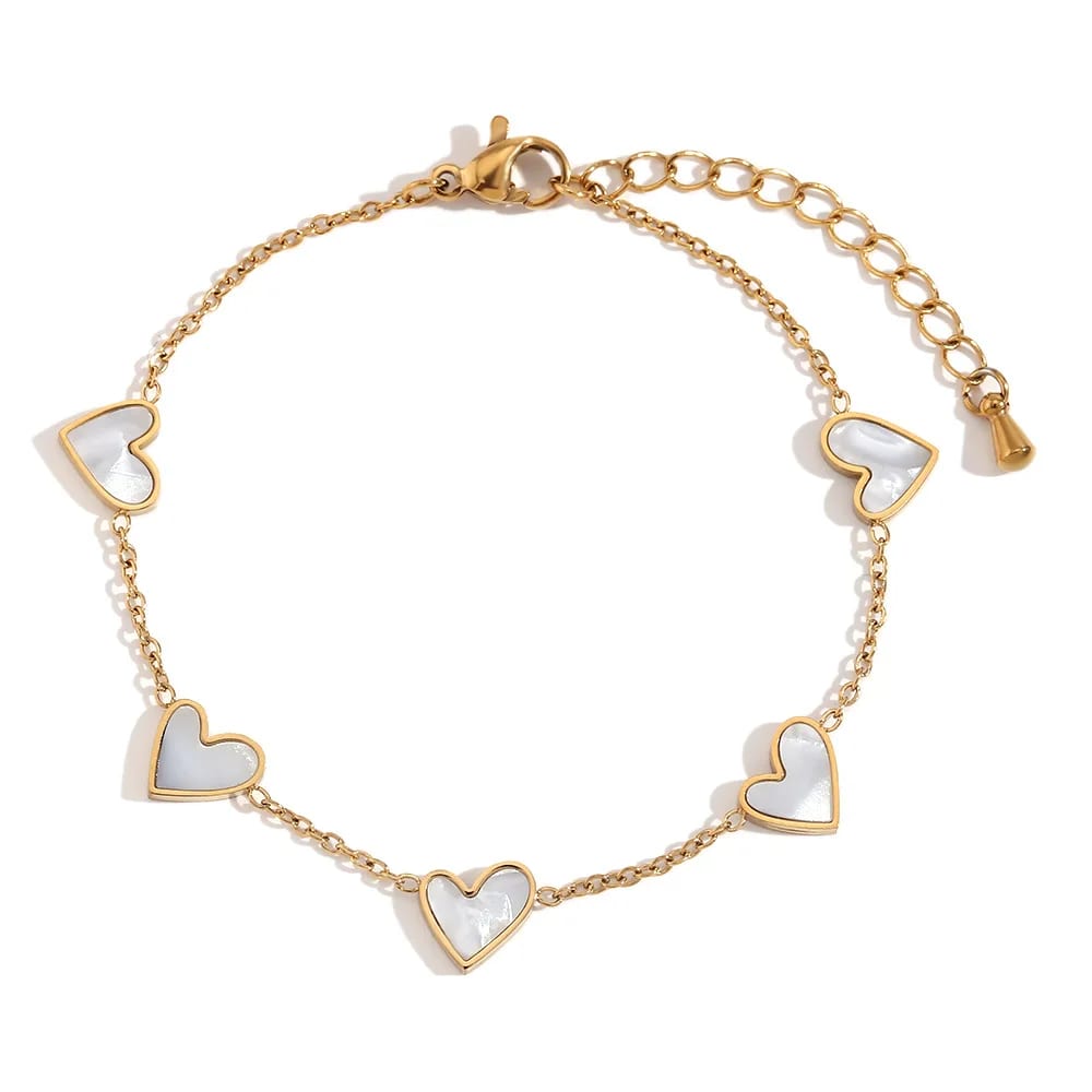 Waterproof Jewelry 18k Gold Plated Stainless Steel Shell Heart Bracelets For Women Bracelet