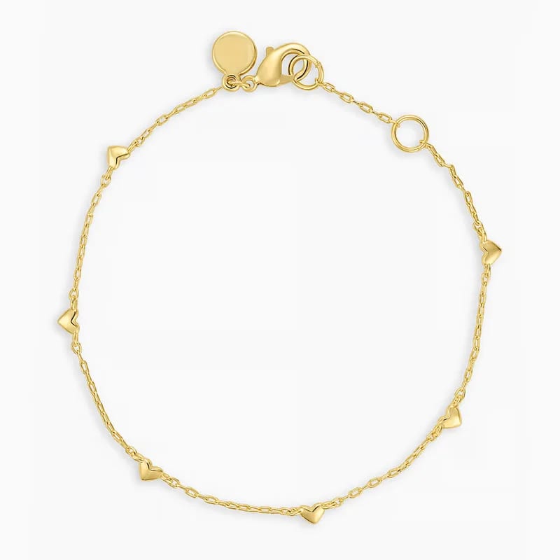 Wholesale Dainty Women’s 18k Gold Plated 925 Sterling Silver Heart Charm Bracelets Fashionable Heart Design With Custom Logo Bracelet