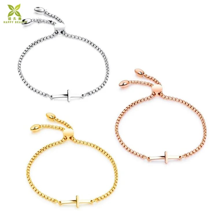 Jesus Cross Charm Adjustable String Bead Bracelet Bracelet