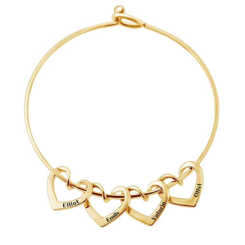 New Design Stainless Steel Jewelry Friendship Custom Heart Name Charm Bracelet For Women Bracelet