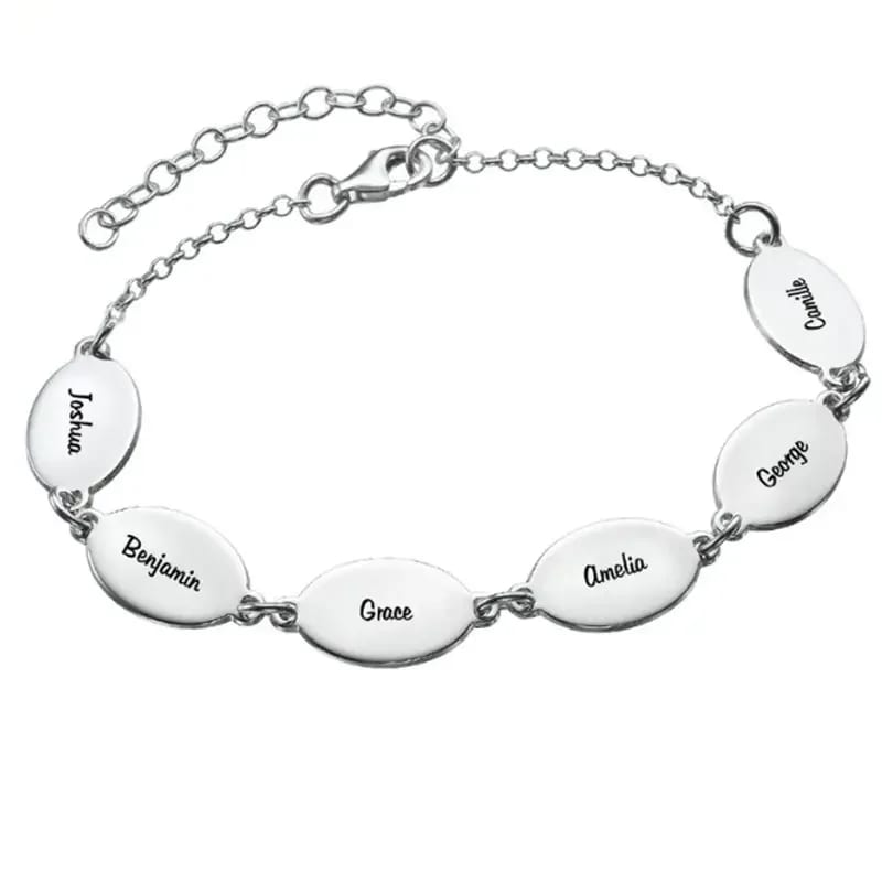 Custom Logo Name Bracelet Mum Oval Design Bracelet With Kids Names Bracelet
