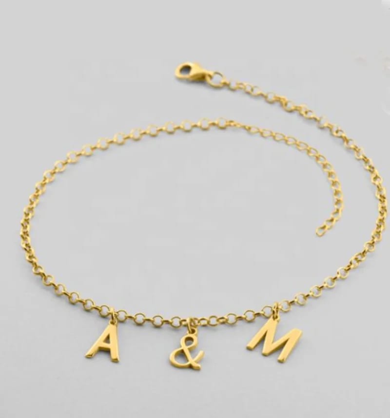 Hot Sell Stainless Steel Jewelry Customize Personalized Gold Plated Initial Bracelets Diy Letter Bracelet For Women Bracelet