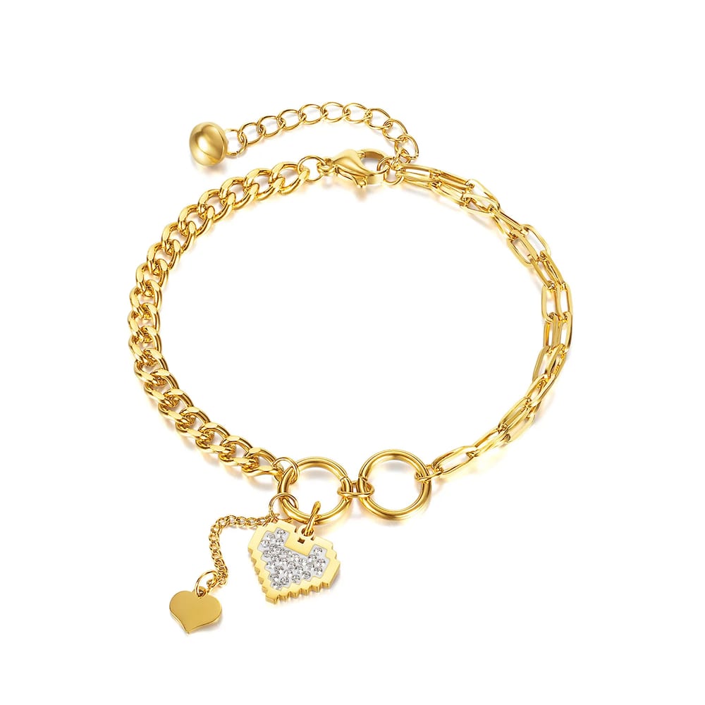 Wholesale Zircon Heart For Charm Ankle Bracelets Heart-shaped Natural Stone Bracelet For Men Women Bracelet