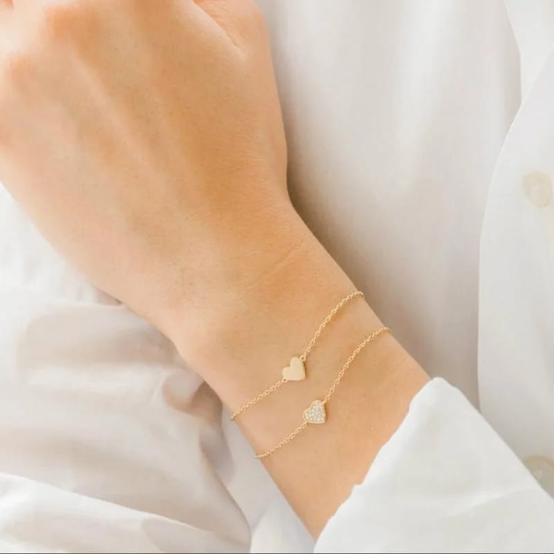 Custom Design 925 Silver Love Heart Bracelets For Women Ladies Heart Charm Bracelet Designs Bracelet