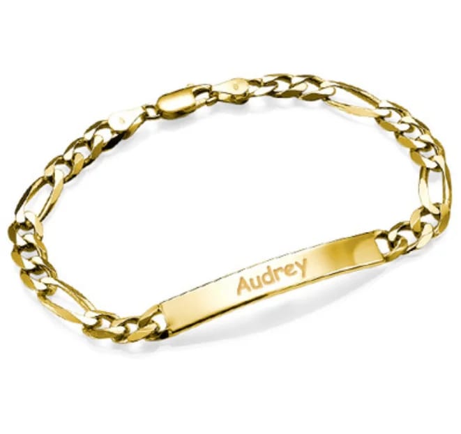 Dainty 18k Gold Plated Wire Cut Laser Word Chain Bracelet Design Jewelry Bracelet