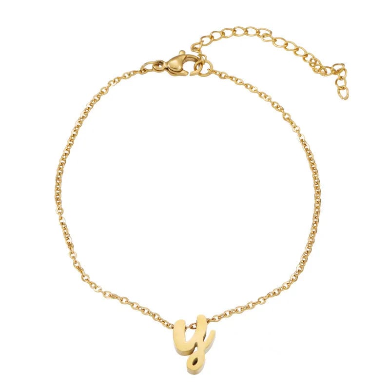 Dainty 18k Gold Plated O Chain Bracelets Initial Bracelet Letters Bracelet