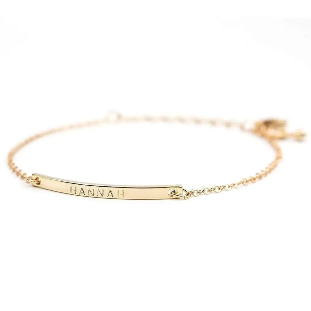 Skinny Bar Coordinates Bracelet Bridesmaid Gift Engraved Personalized Bangle Stainless Steel Bracelet