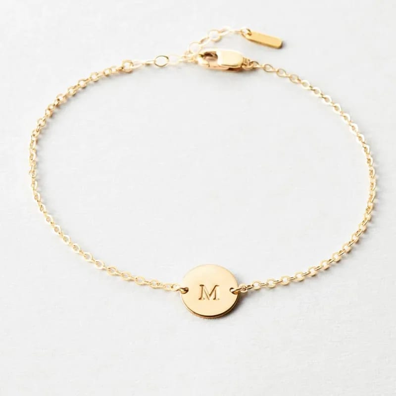 Personalized Engraved Initial A-z Letter Charm Bracelets For Girls And Women Bracelet