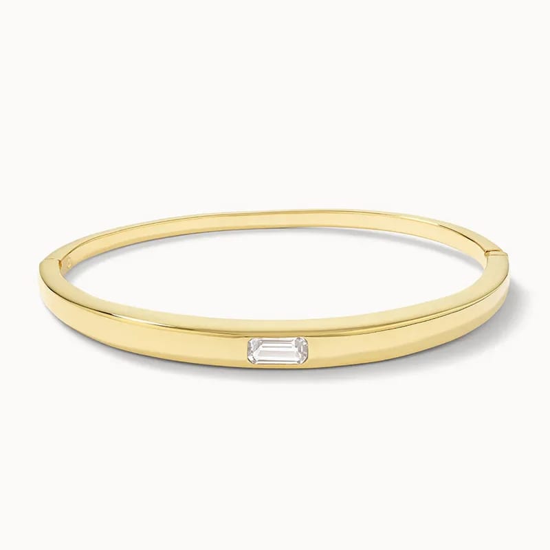 Latest Trendy Minimalist 18k Gold Plated Cubic Zircon Square Shape Bracelets Bangles Women Jewelry Bracelet