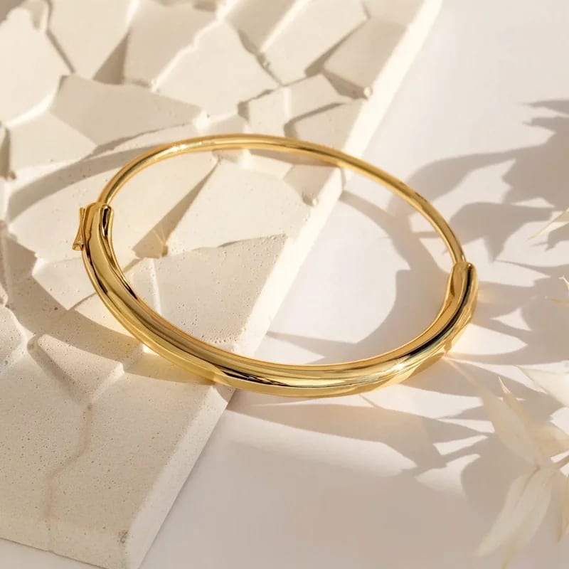 New Arrival Flexible Hinge Bangle 18k Gold Plated Minimalist Statement Stacked Bracelet Bangle For Women Girls Bracelet