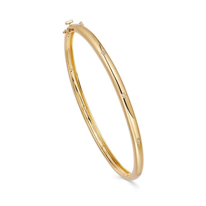 SXS Jewelry Latest Design 18k Gold Plated Cubic Zirconia Eternity Band Bangle Bracelet For Women Bracelet