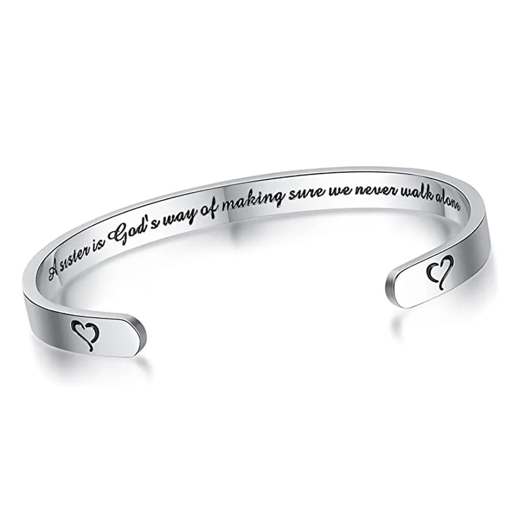 Personalized Carved Phrases Inspirational Cuff Bracelets Friends Family Souvenirs Gifts Bracelet